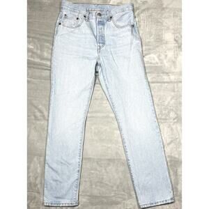 Levis 501xx Womens Jeans 27x30 Button-Fly Light Blue Wash Denim PC9 12501-0381